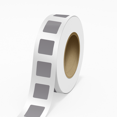 Matte Silver Foil 2 x 2 Inch Roll of Square Labels - Durable