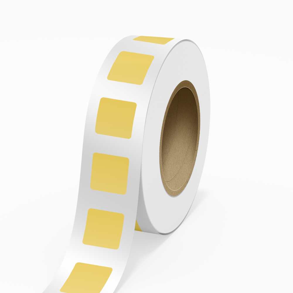 Matte Gold Foil 2 x 2 Inch Roll of Square Labels - Durable