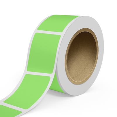 Neon Green 2 x 3 Inch Roll of Rectangle Labels - Bright Adhesive