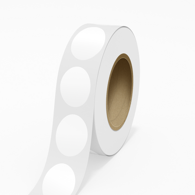White Glossy 2 x 3 Inch Roll of Oval Labels