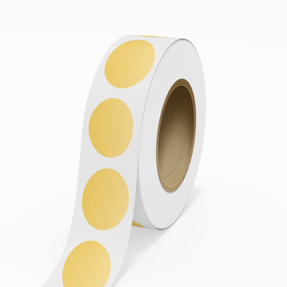 Gold Foil 2 x 3 Inch Roll of Oval Labels - Durable with Metallic Finish