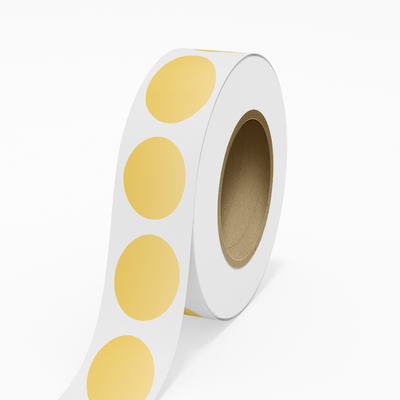 Gold Foil 2 x 3 Inch Roll of Oval Labels - Durable with Metallic Finish