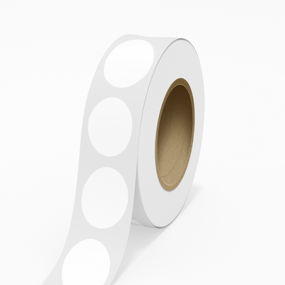 White 2 x 3 Inch Roll of Oval Outdoor Weather Labels - Resistant with Easy Peel