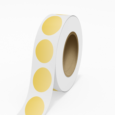 Light Gold 2 x 3 Inch Roll of Oval Outdoor Labels - Weather Resistant