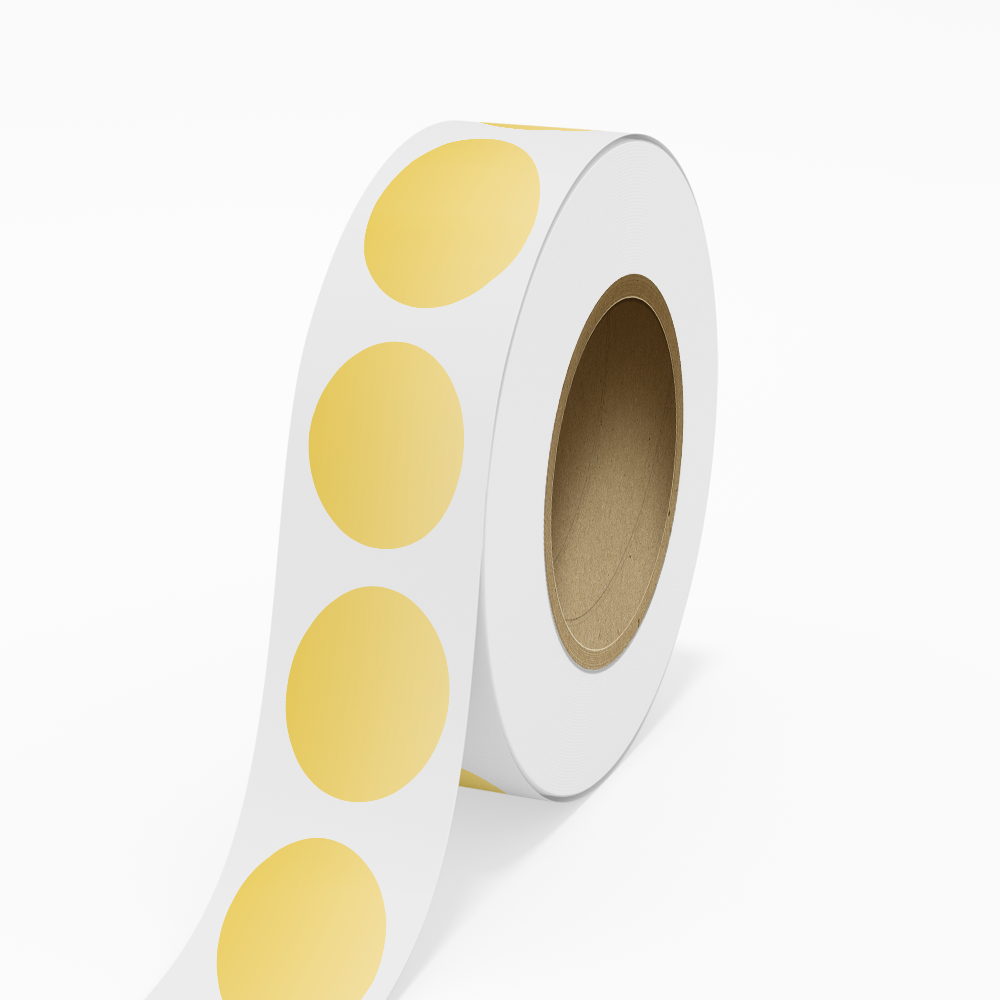 Matte Gold Foil 2 x 3 Inch Roll of Oval Labels - Durable