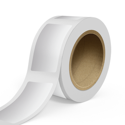 Silver Foil 2 x 4 Inch Roll of Rectangle Labels - Durable Metallic