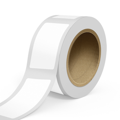 White 2 x 4 Inch Roll of Rectangle Outdoor Labels - Weather Resistant with Easy Peel