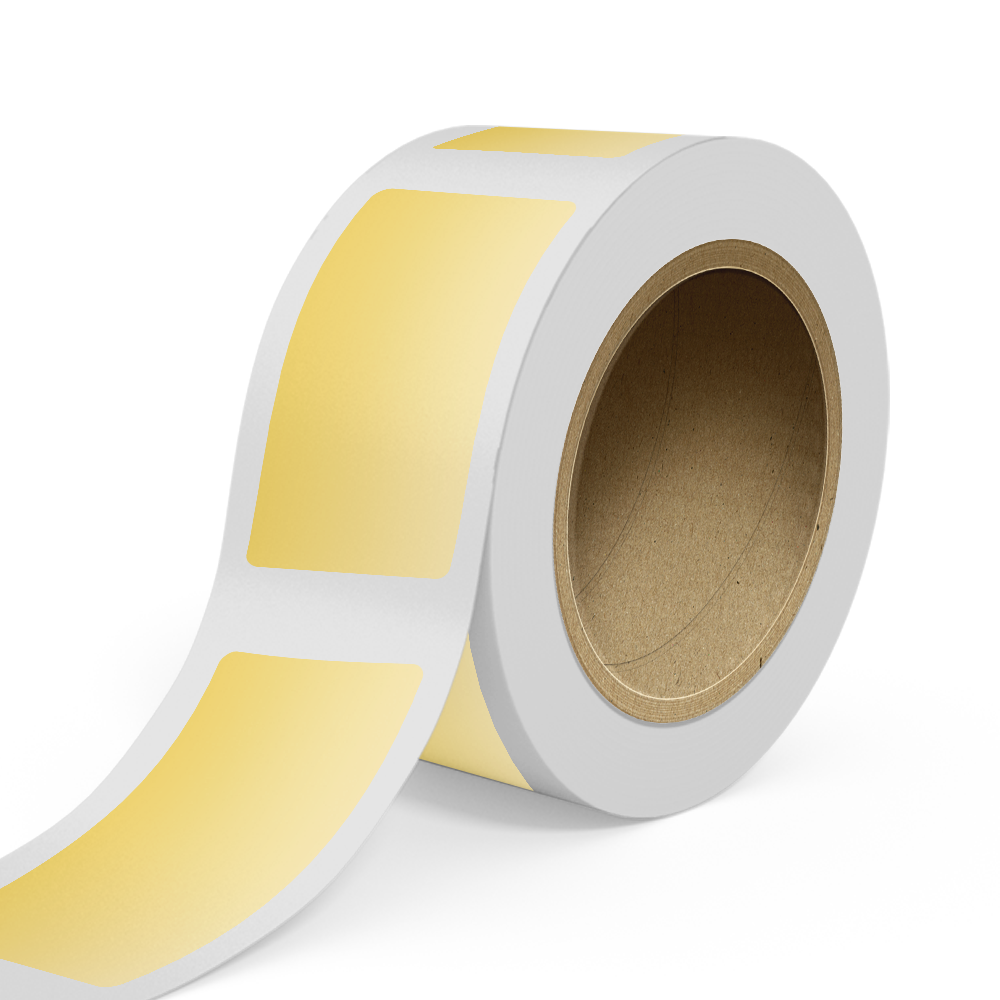 Light Gold 2 x 4 Inch Roll of Rectangle Outdoor Labels - Weather Resistant