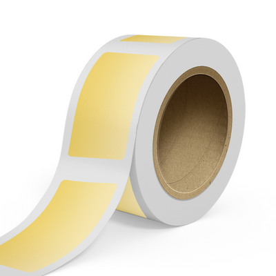Light Gold 2 x 4 Inch Roll of Rectangle Outdoor Labels - Weather Resistant