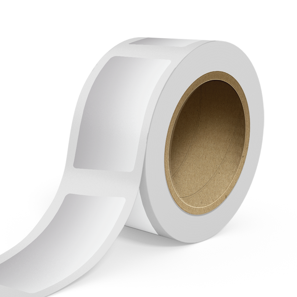 Silver 2 x 4 Inch Roll of Rectangle Outdoor Labels - Weather Resistant