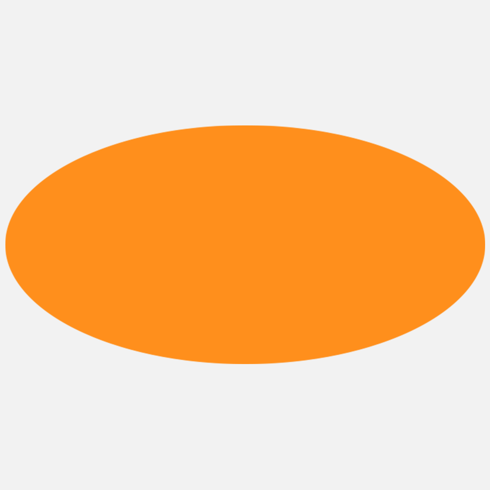 Neon Orange 2 x 4 Inch Roll of Oval Labels - Bright Adhesive