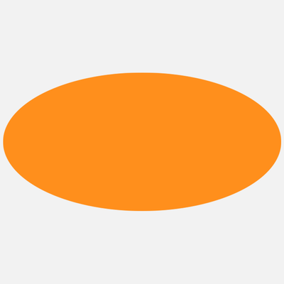 Neon Orange 2 x 4 Inch Roll of Oval Labels - Bright Adhesive
