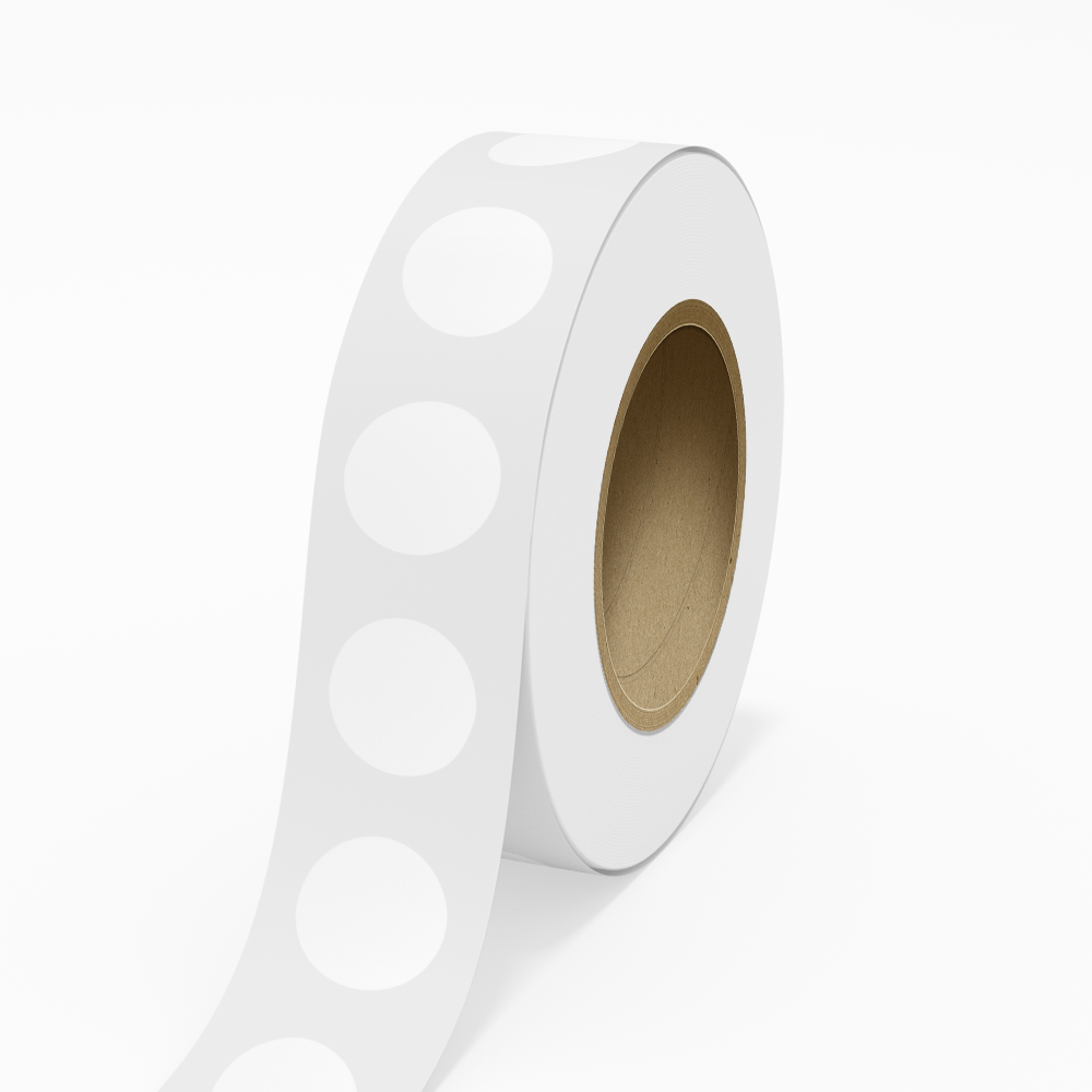 White Glossy 2 Inch Roll of Circular Round Labels