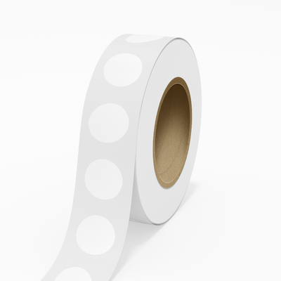White Glossy 2 Inch Roll of Circular Round Labels