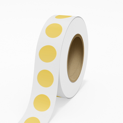 Matte Gold Foil 2 Inch Roll of Circular Round Labels - Durable