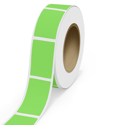 Neon Green 3 3/8 x 6 Inch Roll of Rectangle Labels - Bright Adhesive