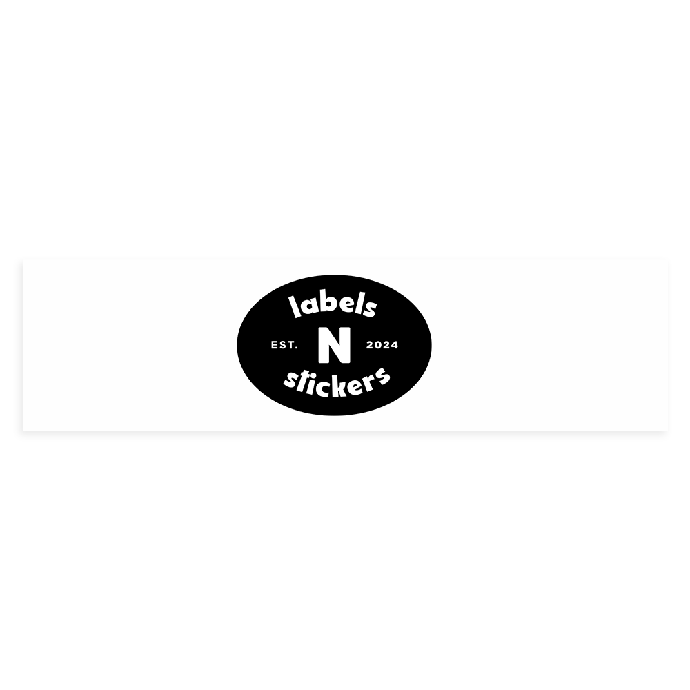 White 3 x 11 3/8 Inch Rectangle Outdoor Weather Resistant Bumper Stickers Labels