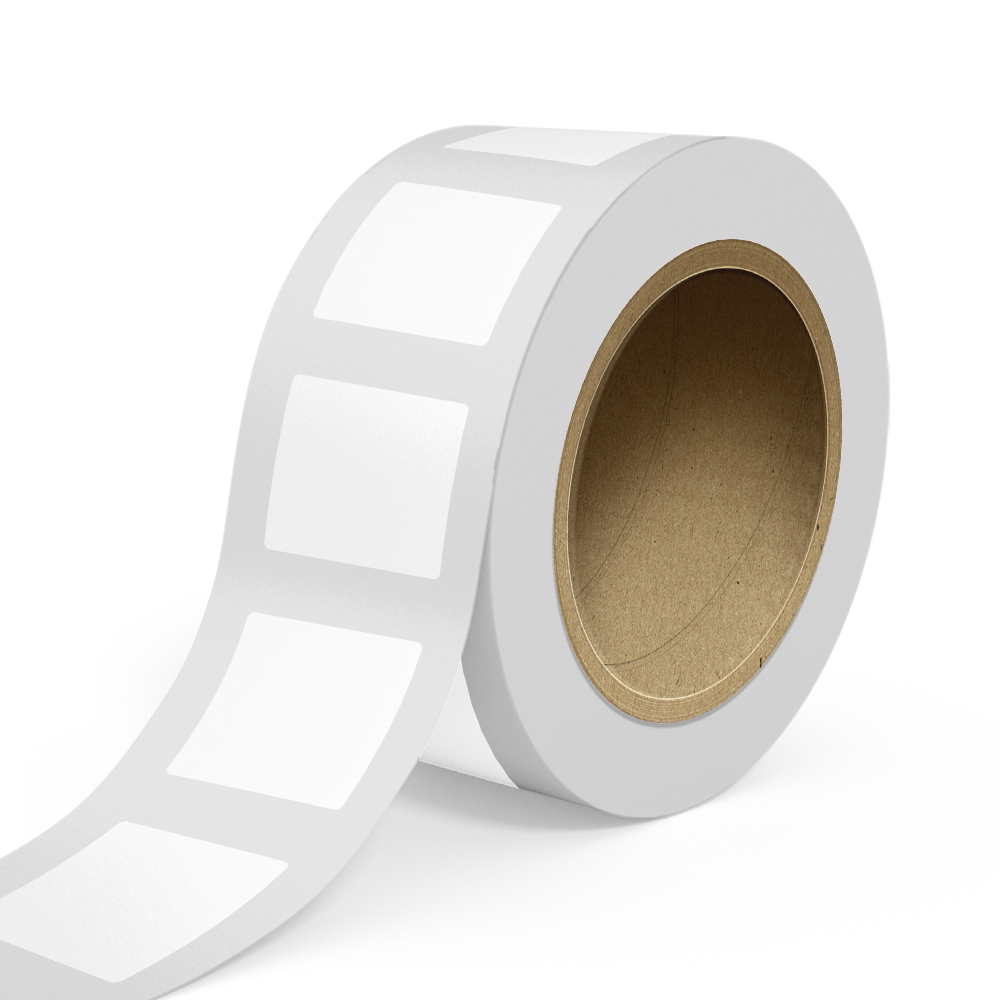 White Glossy 3 x 3 Inch Roll of Square Labels