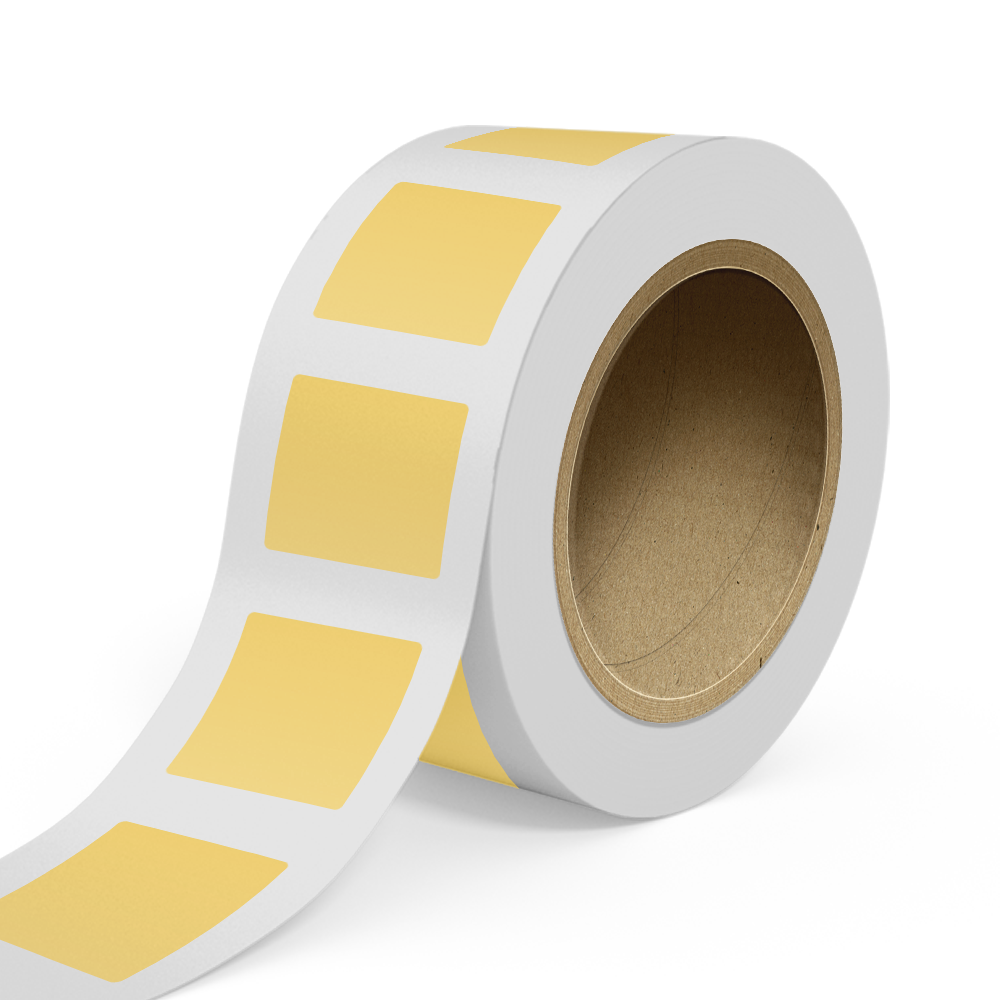 Gold Foil 3 x 3 Inch Roll of Square Labels - Durable with Metallic Finish