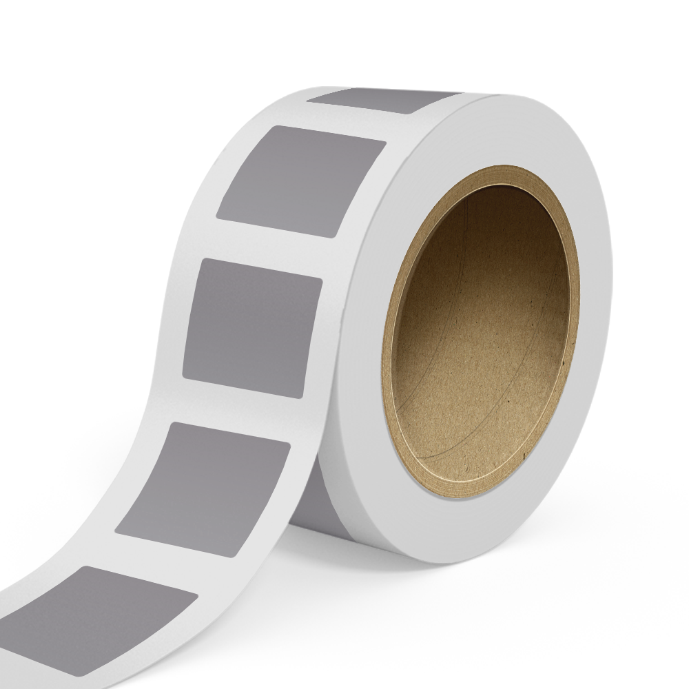 Matte Silver Foil 3 x 3 Inch Roll of Square Labels - Durable