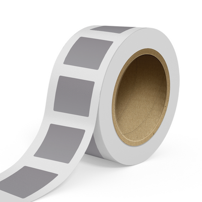 Matte Silver Foil 3 x 3 Inch Roll of Square Labels - Durable
