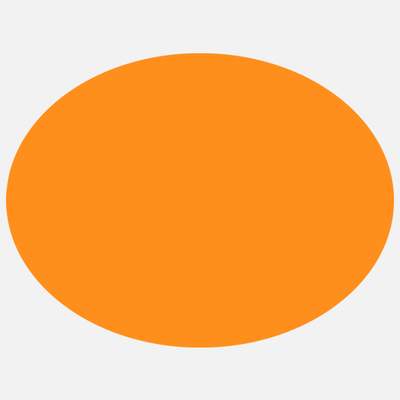 Neon Orange 3 x 4 Inch Roll of Oval Labels - Bright Adhesive