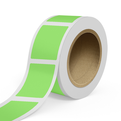Neon Green 3 x 4 Inch Roll of Rectangle Labels - Bright Adhesive