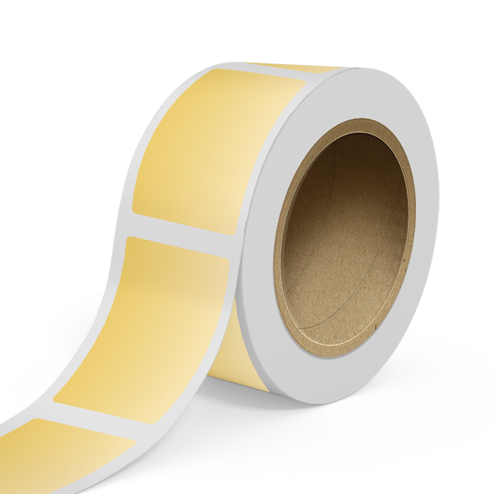 Gold Foil 3 x 5 Inch Roll of Rectangle Labels - Durable with Metallic Finish