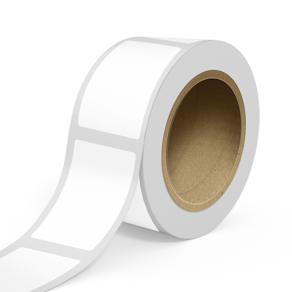 White 3 x 5 Inch Roll of Rectangle Labels - Tear Resistant with High Gloss Film Layer