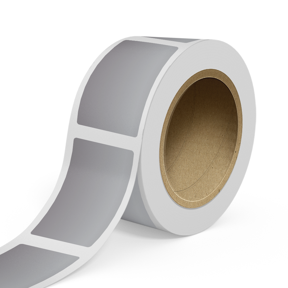Matte Silver Foil 3 x 5 Inch Roll of Rectangle Labels - Durable