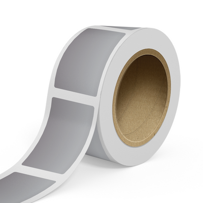 Matte Silver Foil 3 x 5 Inch Roll of Rectangle Labels - Durable