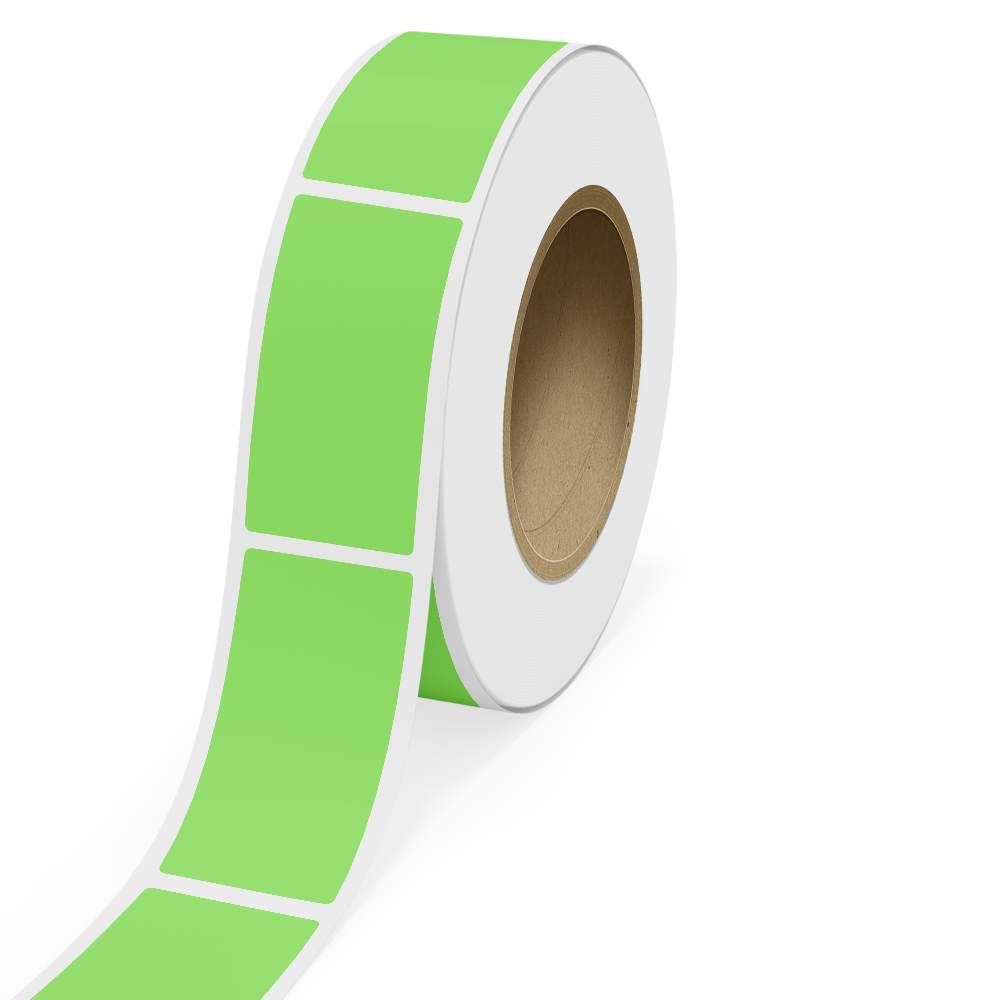 Neon Green 3 x 6 Inch Roll of Rectangle Labels - Bright Adhesive