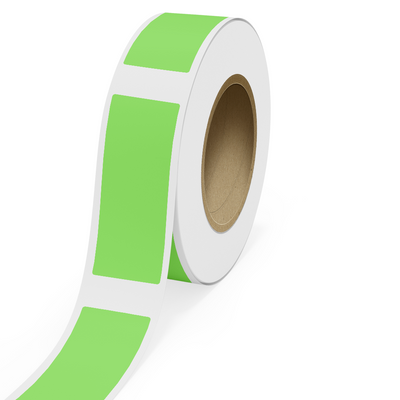 Neon Green 3 x 8 Inch Roll of Rectangle Labels - Bright Adhesive