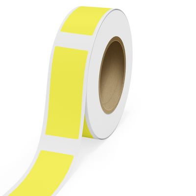 Neon Yellow 3 x 8 Inch Roll of Rectangle Labels - Bright Adhesive