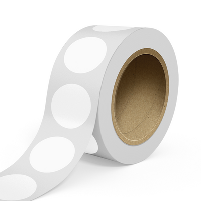 White Window 3 Inch Roll of Circular Round Labels - Decal Removable
