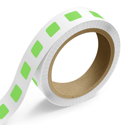 Neon Green 3/4 x 1 Inch Roll of Rectangle Labels - Bright Adhesive