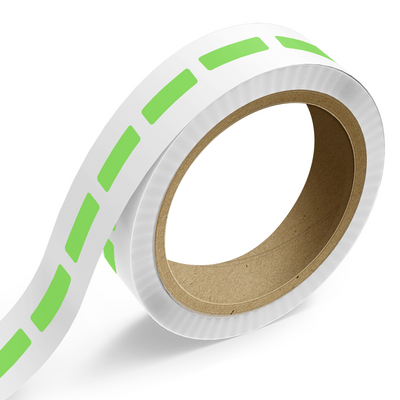 Neon Green 3/4 x 2 1/2 Inch Roll of Rectangle Labels - Bright Adhesive