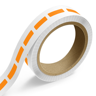 Neon Orange 3/4 x 2 1/2 Inch Roll of Rectangle Labels - Bright Adhesive