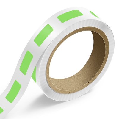 Neon Green 3/4 x 2 Inch Roll of Rectangle Labels - Bright Adhesive