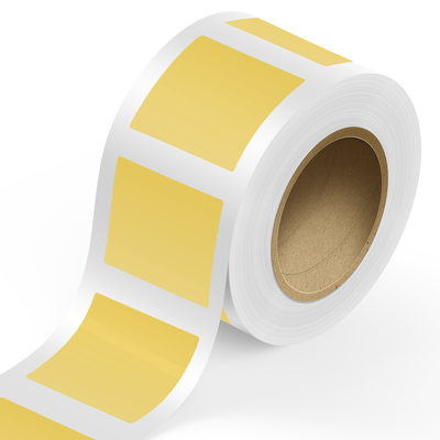 Light Gold 4 x 4 Inch Roll of Square Outdoor Labels - Weather Resistant