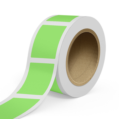 Neon Green 4 x 5 1/2 Inch Roll of Rectangle Labels - Bright Adhesive