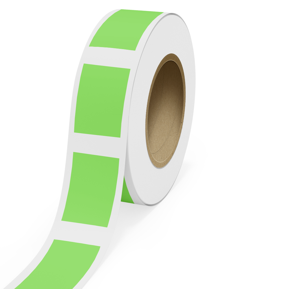 Neon Green 4 x 6 Inch Roll of Rectangle Labels - Bright Adhesive