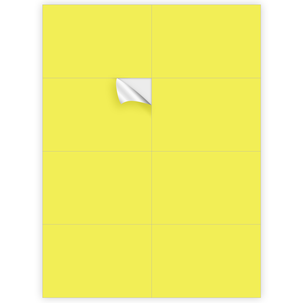 Neon Yellow 2 3/4 x 4 1/4 Inch Rectangle Multipurpose Labels (8 Labels per Sheet)