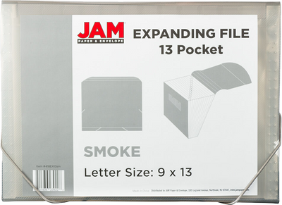 Smoke Gray Letter  13 Pocket Expanding Files (9 x 13)
