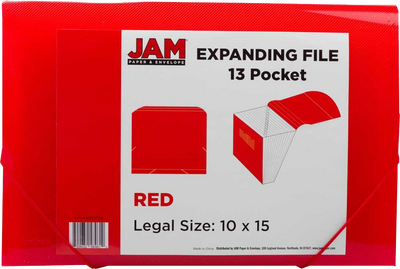 Red Legal Size 13 Pocket Expanding Files (10 x 15)
