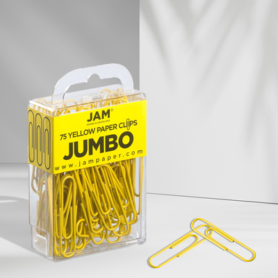 Yellow Jumbo Paper Clips - 75 Pack
