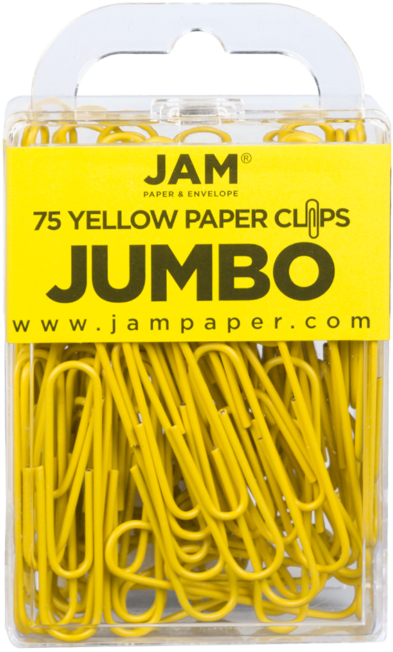 Yellow Jumbo Paper Clips - 75 Pack