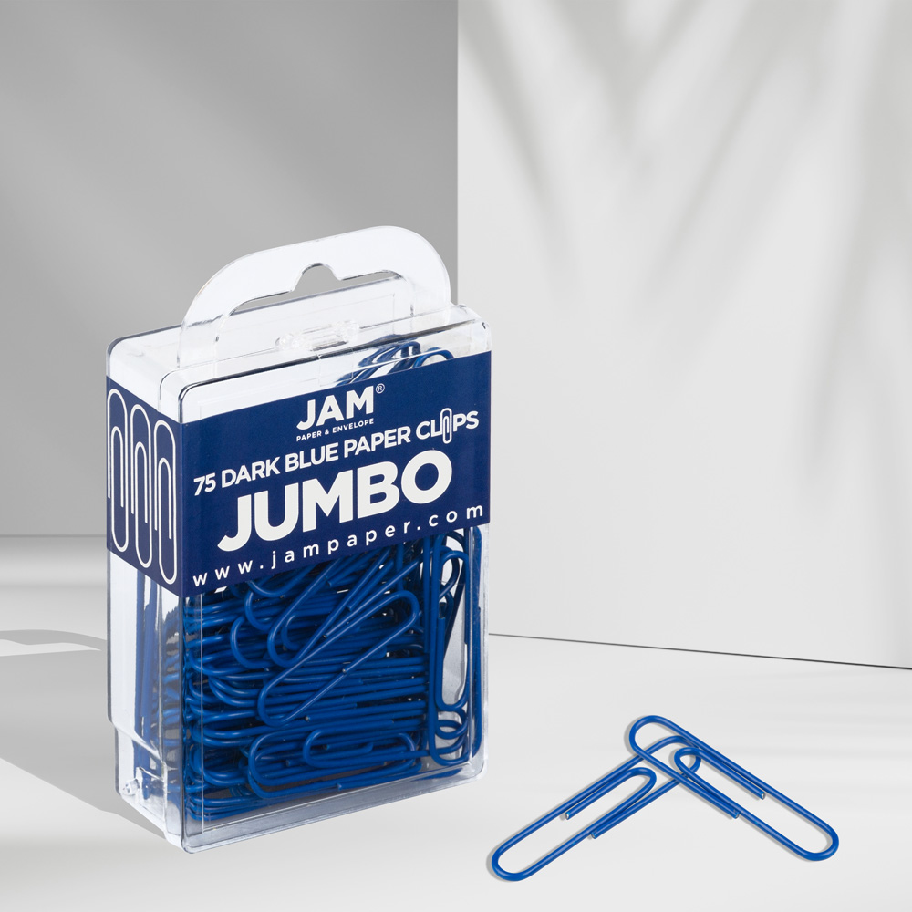 Dark Blue Jumbo Paper Clips - 75 Pack