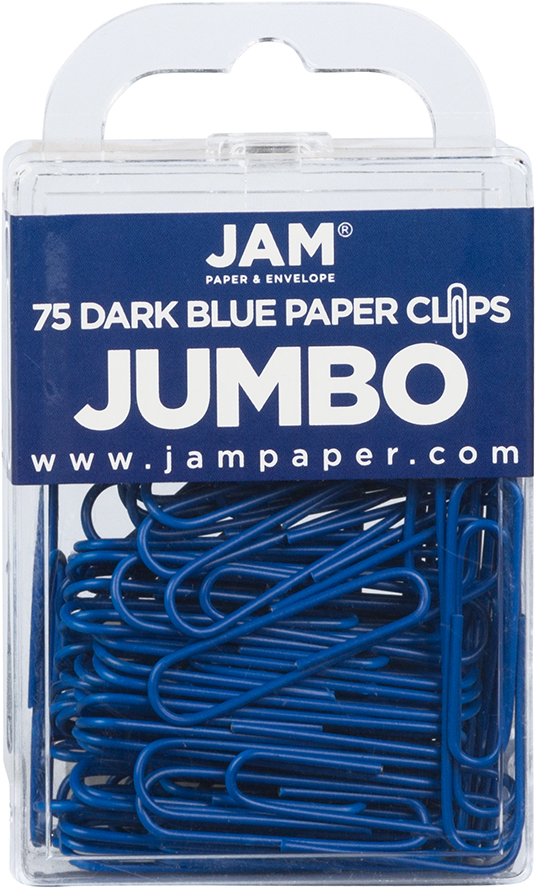 Dark Blue Jumbo Paper Clips - 75 Pack