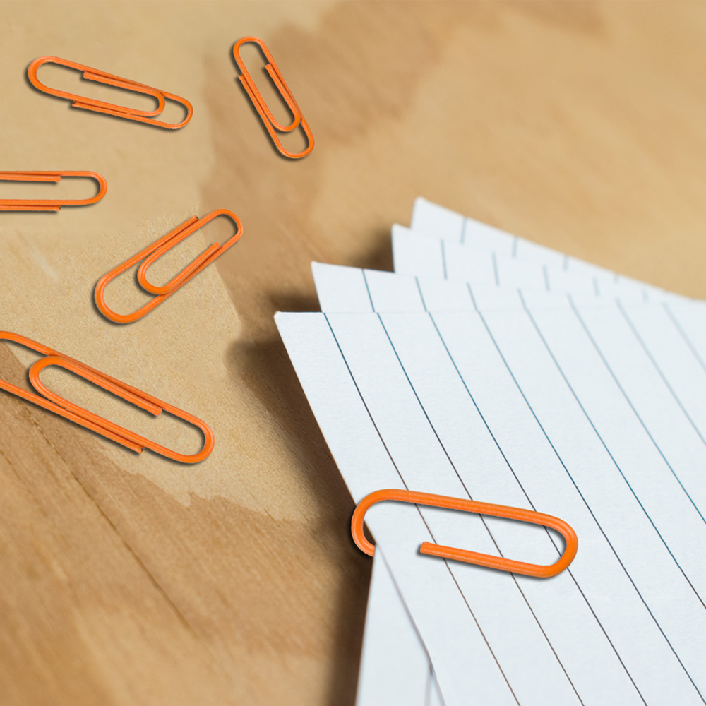 Orange Standard Paper Clips - 100 Pack